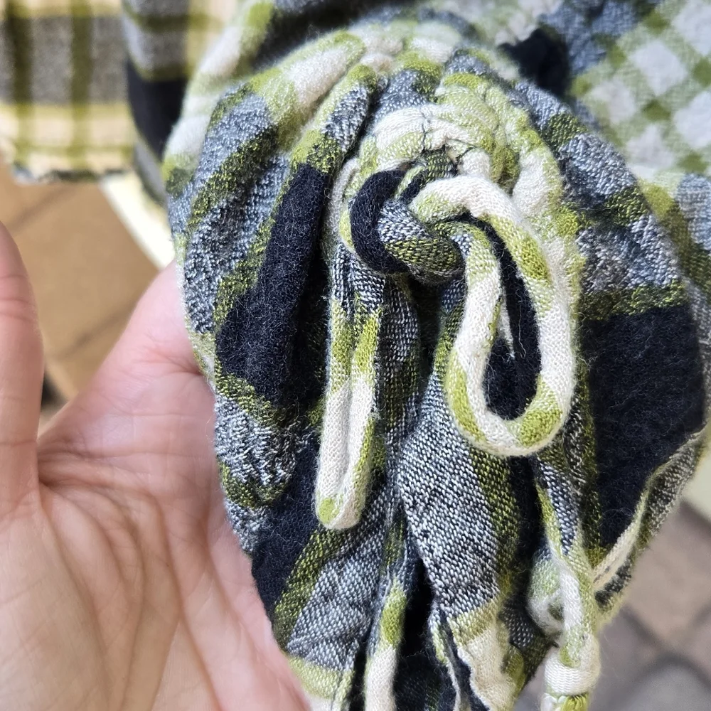 We The Free Wool Blend Plaid Peplum Snap Button Blouse - Picture 7 of 11